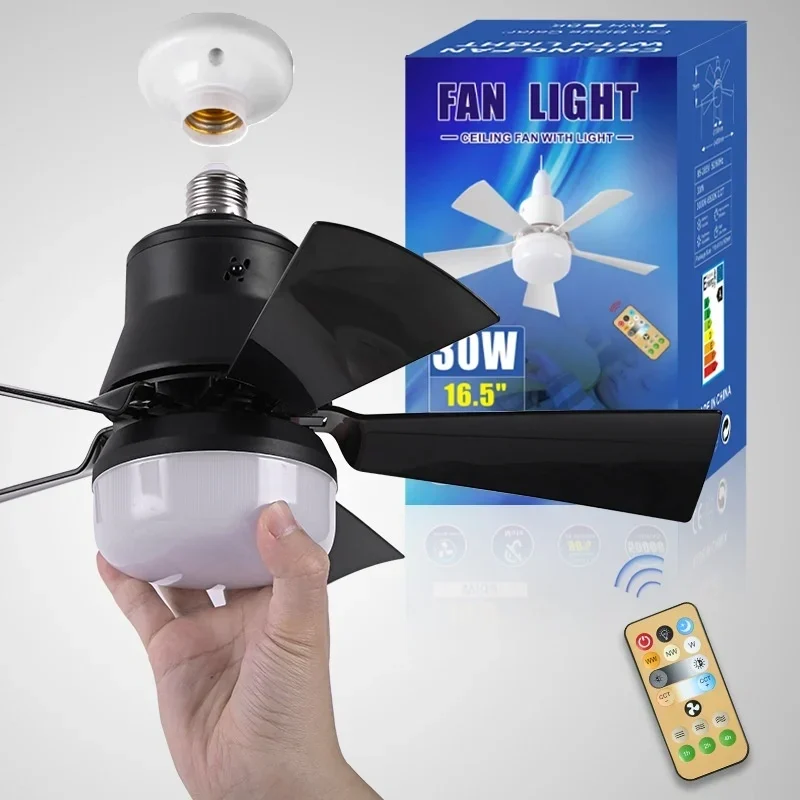 Bright Cool Ceiling Socket Fan & Light with Remote Control - Image 18