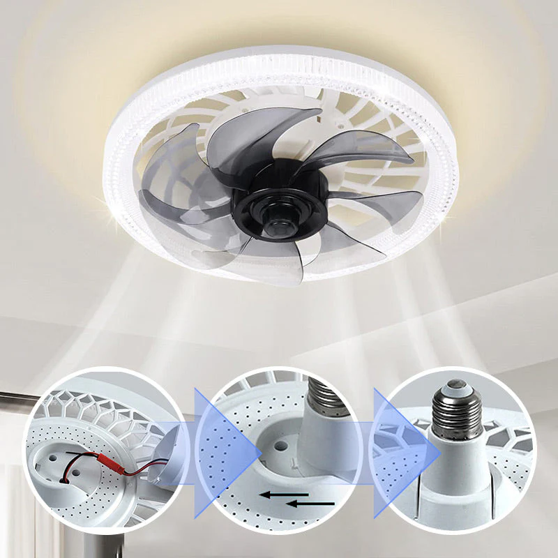 2-in-1 Quiet Adjustable Fan Light with Remote Control for Bedroom - Image 5