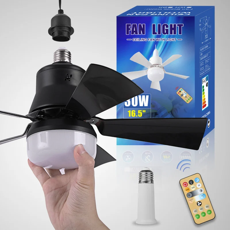 Bright Cool Ceiling Socket Fan & Light with Remote Control - Image 2