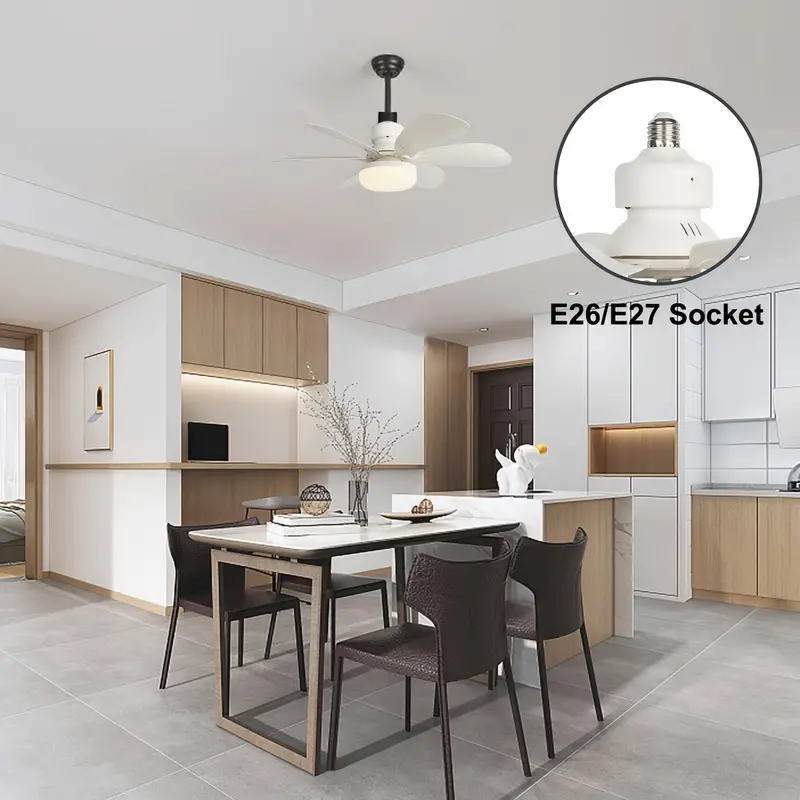 Bright Cool Ceiling Socket Fan & Light with Remote Control - Image 11