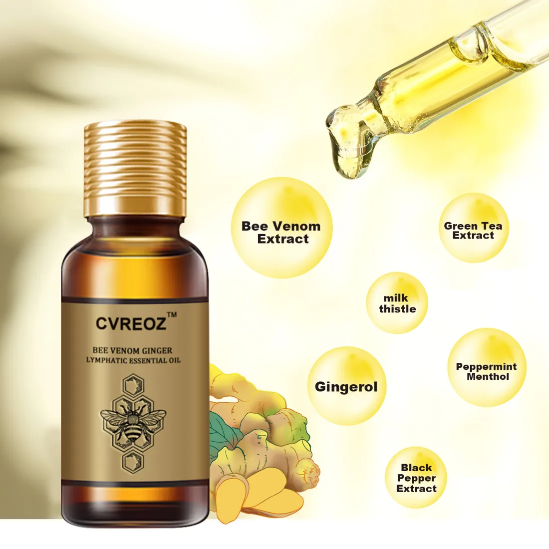 CVREOZ™ Bee Venom Ginger Lymphatic Essential Oil - Image 4