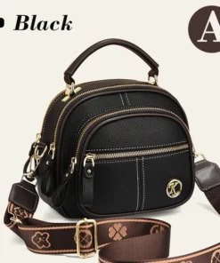 Classic Multifunctional Compartments Adjustable Wide Shoulder Strap PU Leather Crossbody Bag