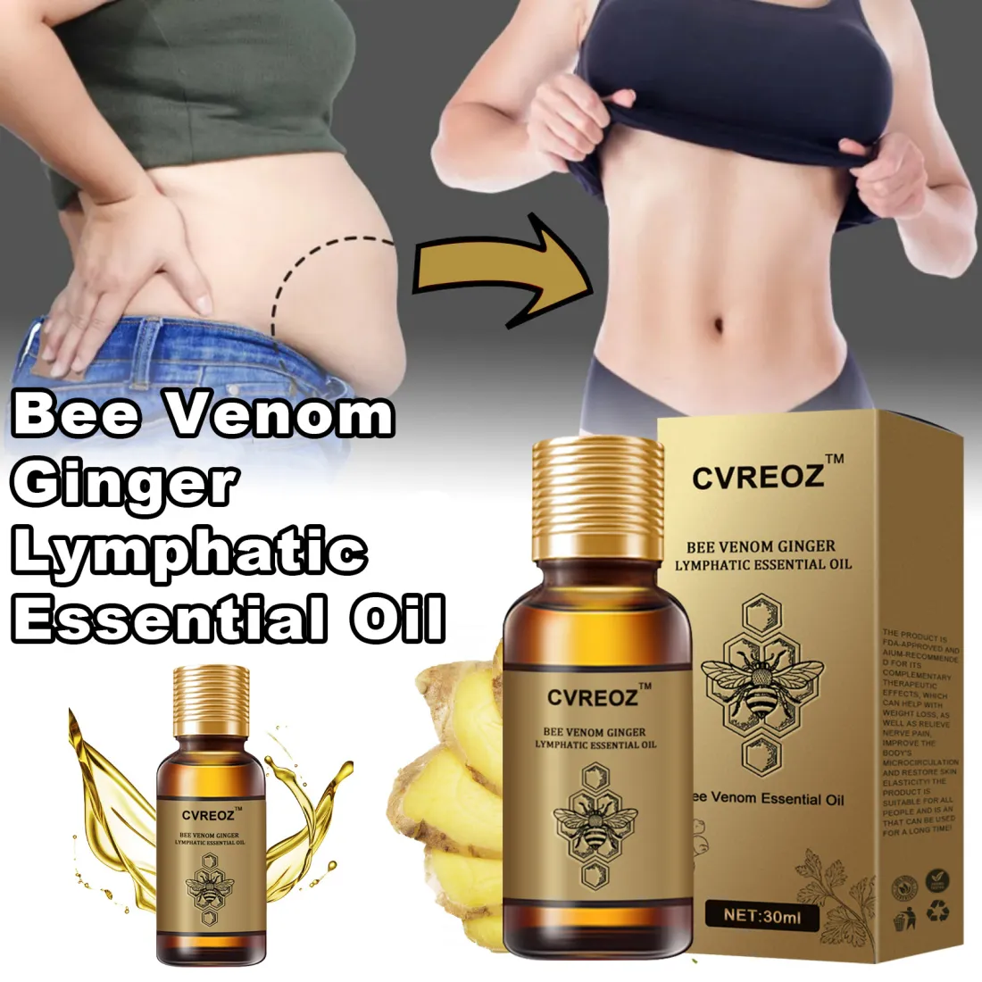 CVREOZ™ Bee Venom Ginger Lymphatic Essential Oil - Image 2