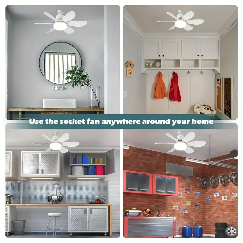 Bright Cool Ceiling Socket Fan & Light with Remote Control - Image 3