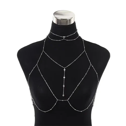 Crystal rhinestone beads body chain