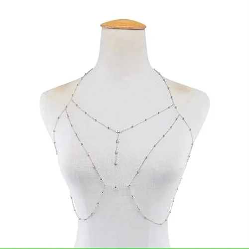 Crystal rhinestone beads body chain - Image 2