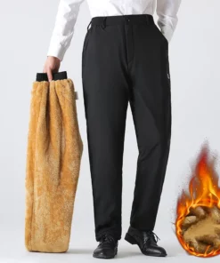 Fleece thickened straight casual men's pants
