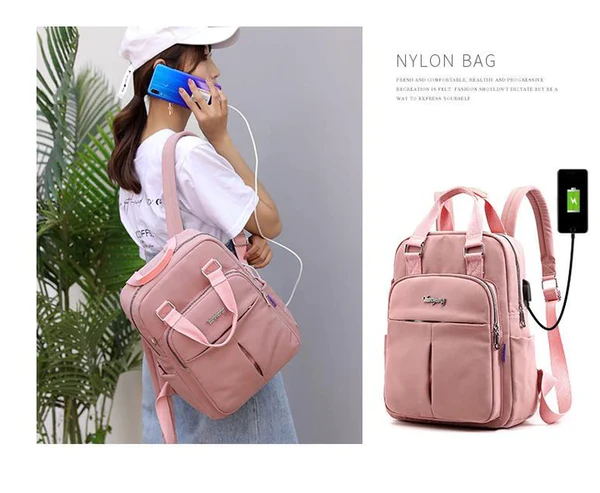 USB Charging Luggage Backpack Natural Waterproof Multi-Pocket - Image 4