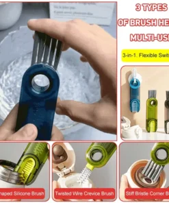 3-in-1 bendable cup lid brush