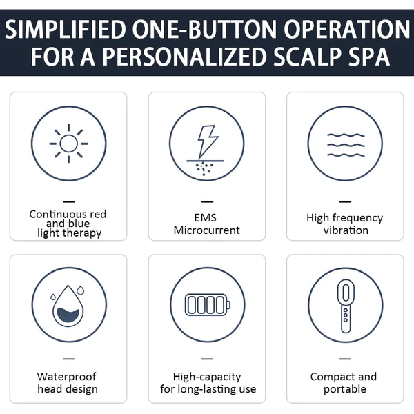 HairEvo™ Rechargeable Scalp Care Hair Growth Comb with Red & Blue Light Microcurrent Therapy - Image 10