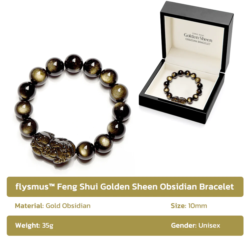 flysmus™ Feng Shui Golden Sheen Obsidian Bracelet - Image 6