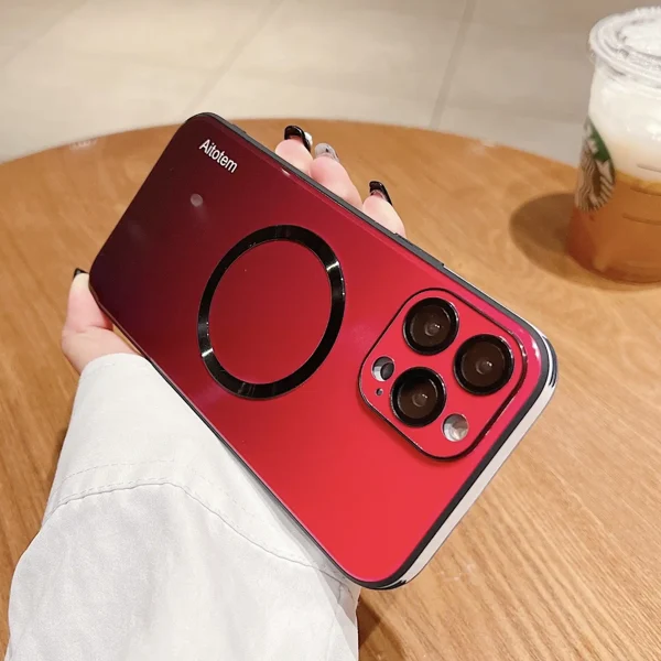 Gradient Magnetic Glass Protective Case For iPhone - Image 7