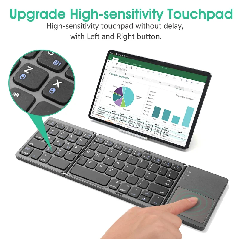Foldable Bluetooth Keyboard with Touchpad - Image 15