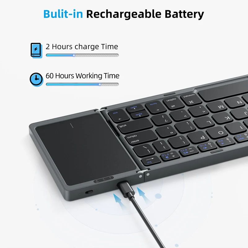Foldable Bluetooth Keyboard with Touchpad - Image 14