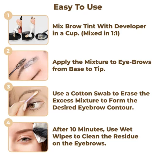 flysmus™ BrowBliss Semi-Permanent Eyebrow Tinting Kit - Image 6