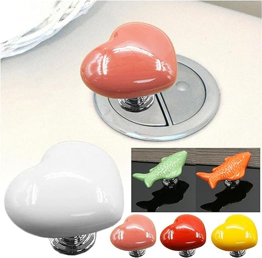 Love Heart Shaped Toilet Tank Button - Image 5