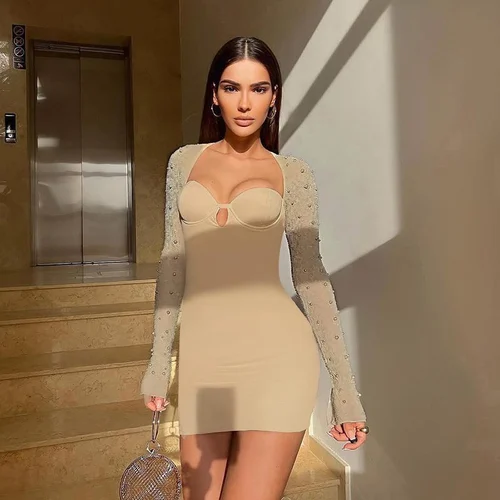 Autumn pearl princess sleeve Hottie mini dress - Image 5