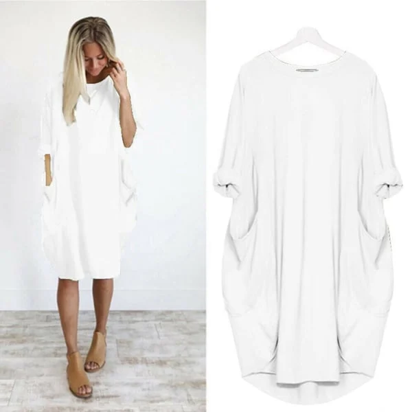 2023 New In-💝17 Colors Women Casual Loose Pocket Long Sleeves Dress - Image 17