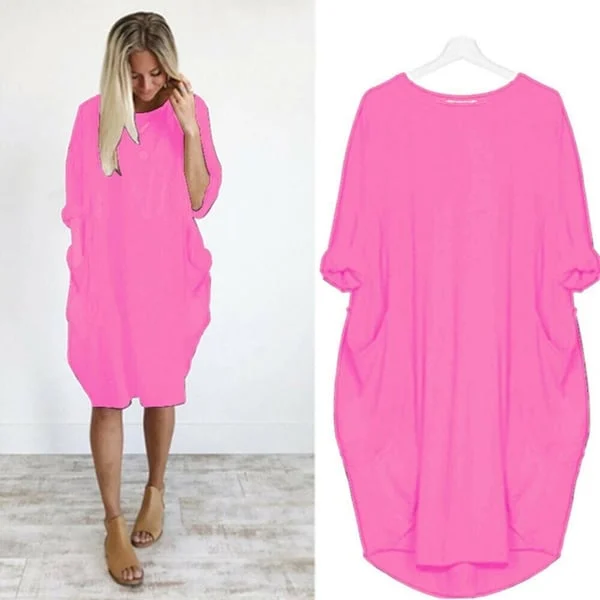 2023 New In-💝17 Colors Women Casual Loose Pocket Long Sleeves Dress - Image 12