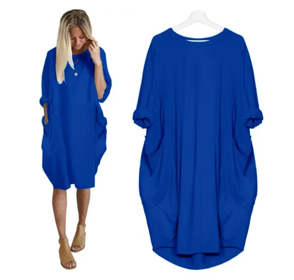 2023 New In-💝17 Colors Women Casual Loose Pocket Long Sleeves Dress - Image 11