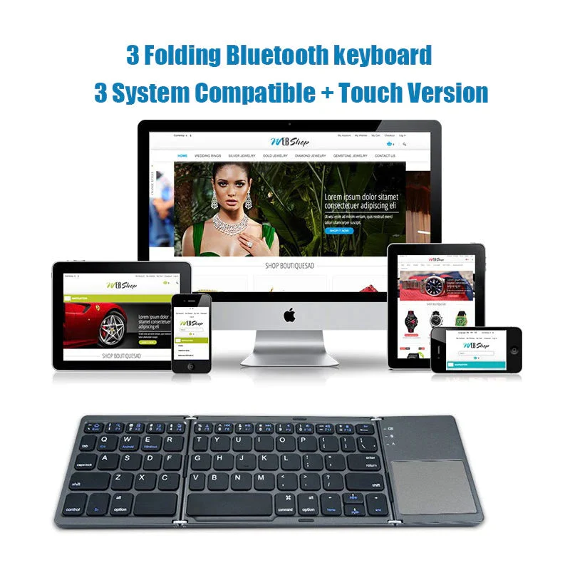 Foldable Bluetooth Keyboard with Touchpad - Image 7