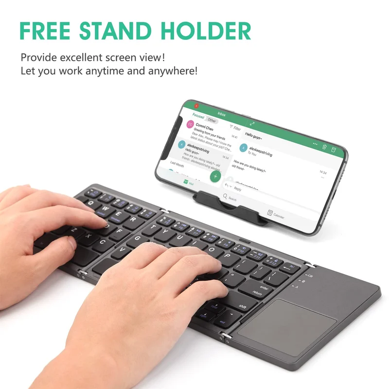 Foldable Bluetooth Keyboard with Touchpad - Image 8
