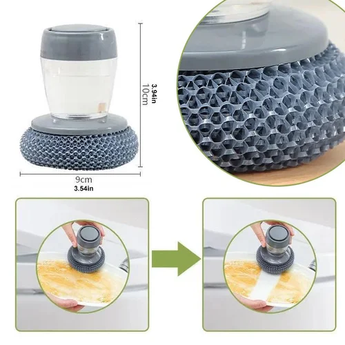 Kitchen Soap Press Dispensing Palm Brush - Image 3