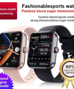 [⭐All day monitoring of heart rate,blood sugar, and blood pressure⭐] Bluetooth fashion smartwatch