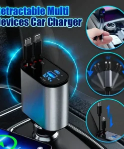 100W Fast Charge Retractable Car Charger