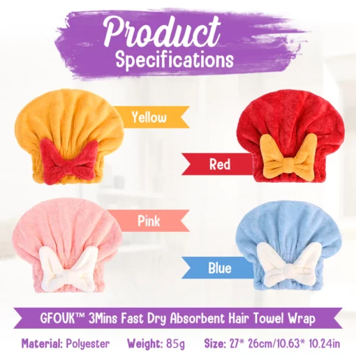 GFOUK™ 3Mins Fast Dry Absorbent Hair Towel Wrap - Image 3