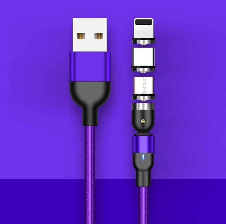 540° Fast Charging Three-In-One Rotating Magnetic Data Cable - Image 2