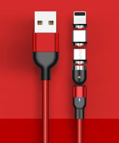 540° Fast Charging Three-In-One Rotating Magnetic Data Cable