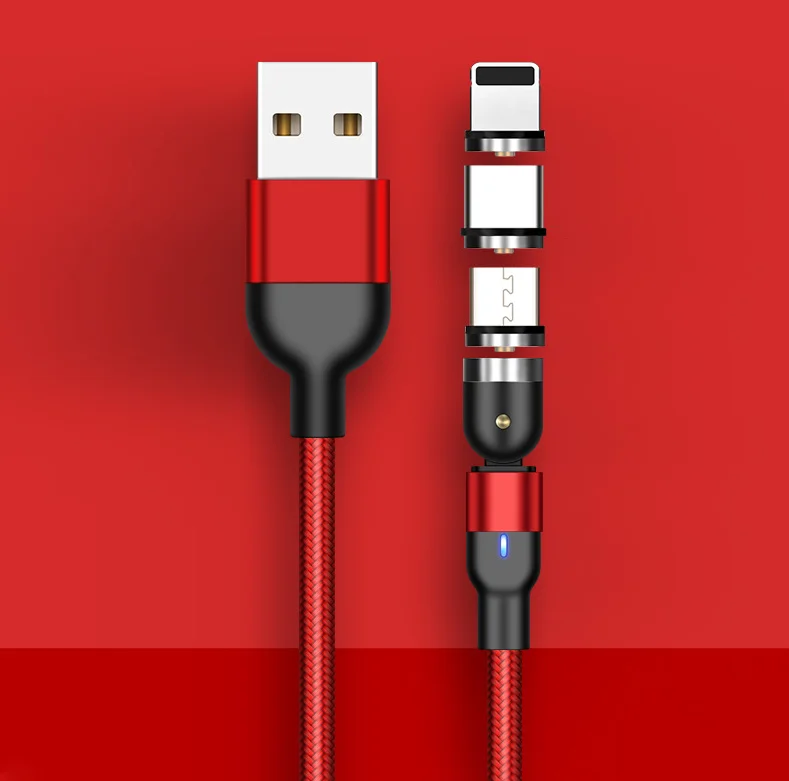 540° Fast Charging Three-In-One Rotating Magnetic Data Cable