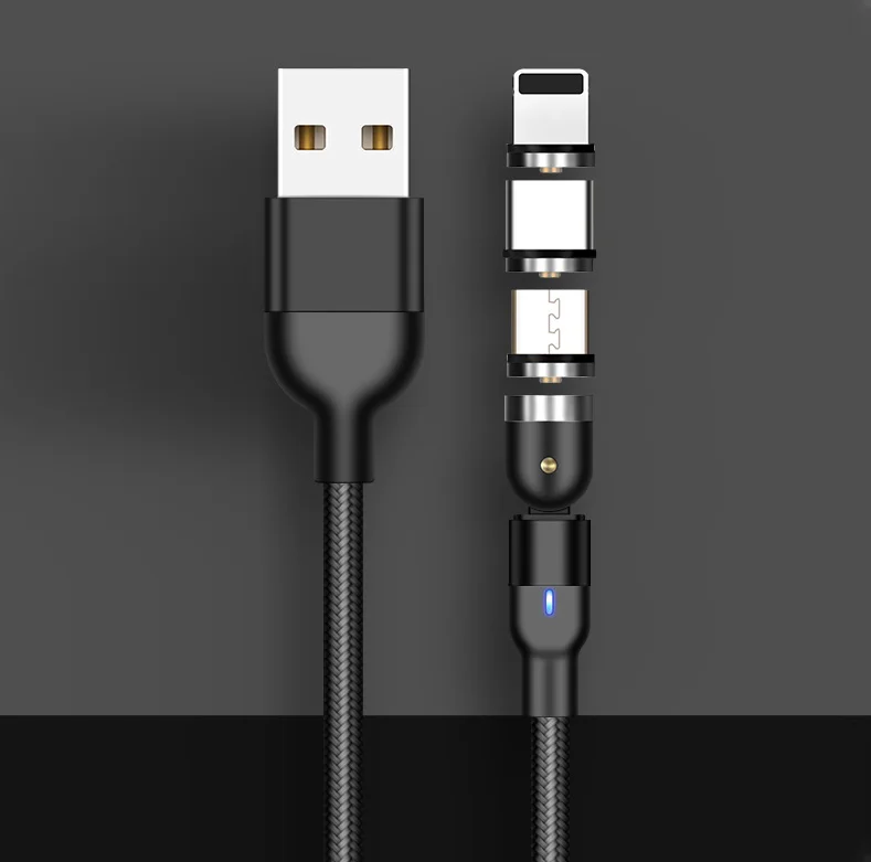 540° Fast Charging Three-In-One Rotating Magnetic Data Cable - Image 3