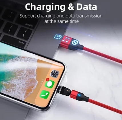 540° Fast Charging Three-In-One Rotating Magnetic Data Cable - Image 8