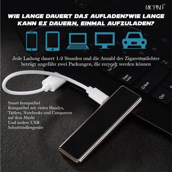 RICPIND Intelligente Elektronik Winddichtes wiederaufladbares USB-Feuerzeug - Image 3
