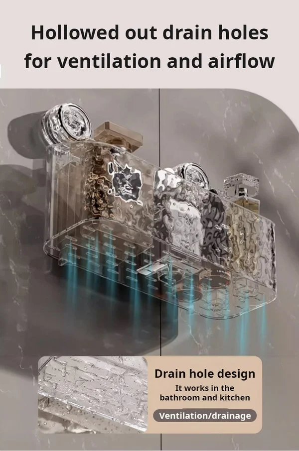 Light Luxury Style Glacier Pattern Suction Cup Shelf - Image 10