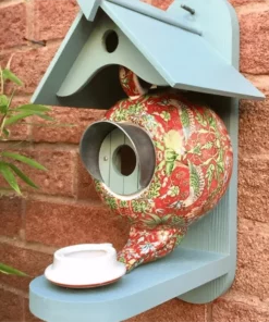 William Morris Teal Teapot Hummingbird House