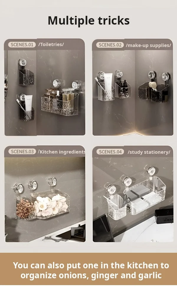 Light Luxury Style Glacier Pattern Suction Cup Shelf - Image 5