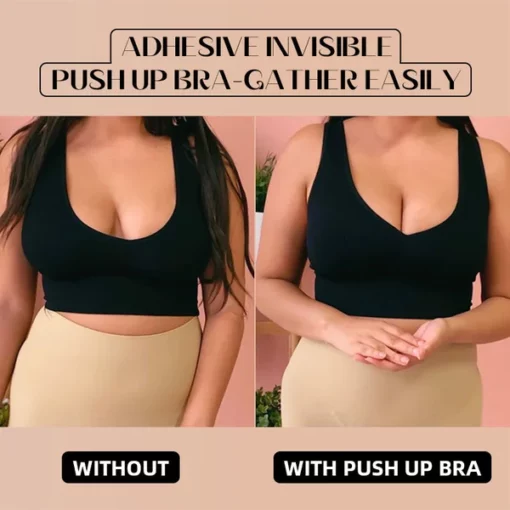 ADHESIVE BRA BACKLESS STRAPLESS REUSABLE STICKY INVISIBLE PUSH UP BRA - Image 3