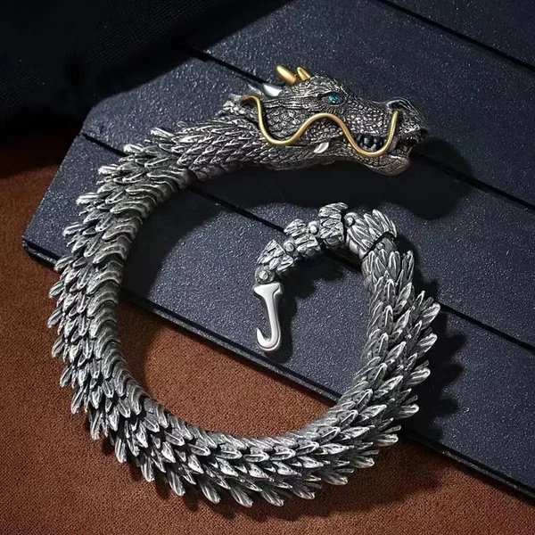 Silver Handmade Dragon Chain Bracelet - Image 5