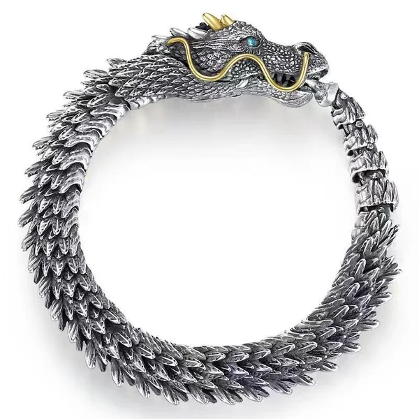 Silver Handmade Dragon Chain Bracelet - Image 6