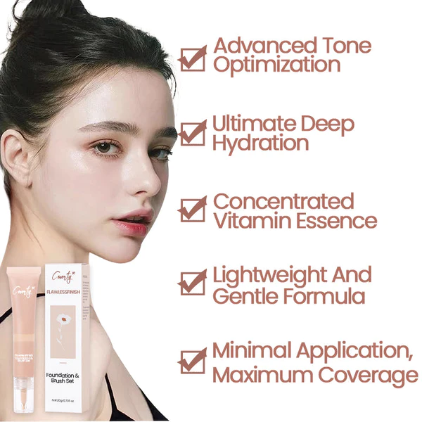 Ceoerty™ FlawlessFinish Foundation & Brush Set - Image 4