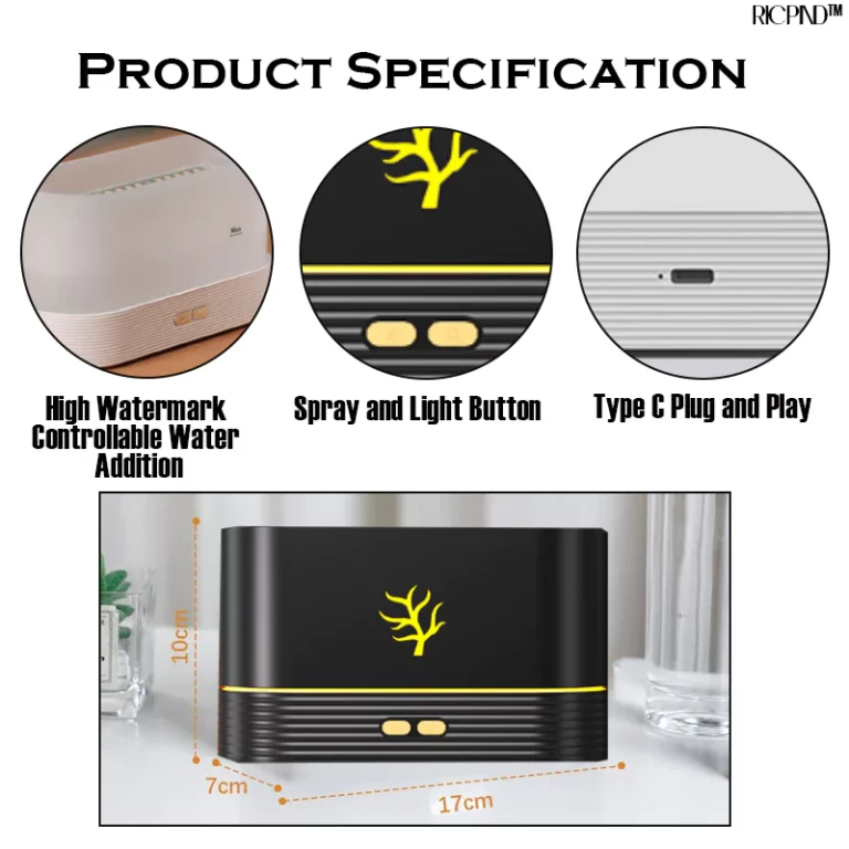 RICPIND Flame Aroma Ultrasonic Air Humidifier - Image 6