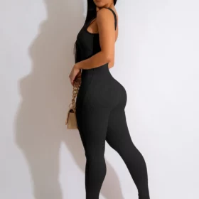 One Piece Tank Top Thigh Slimming Workout Jumpsuit - Image 13