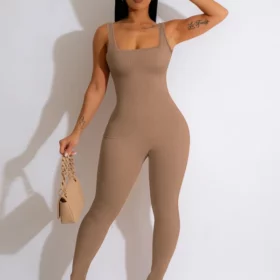 One Piece Tank Top Thigh Slimming Workout Jumpsuit - Image 7