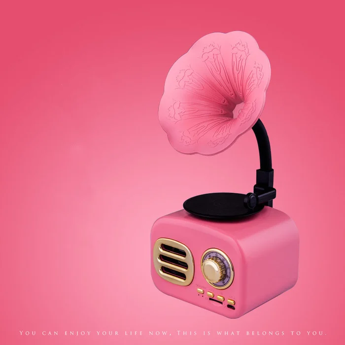 Retro Holz-Phonograph Bluetooth-Lautsprecher