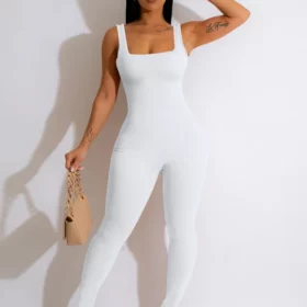 One Piece Tank Top Thigh Slimming Workout Jumpsuit - Image 8