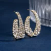 RETRO BAROQUE SPARKLING HOOP EARRINGS