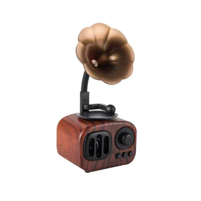 Retro Wooden Phonograph Bluetooth Speaker - Image 10
